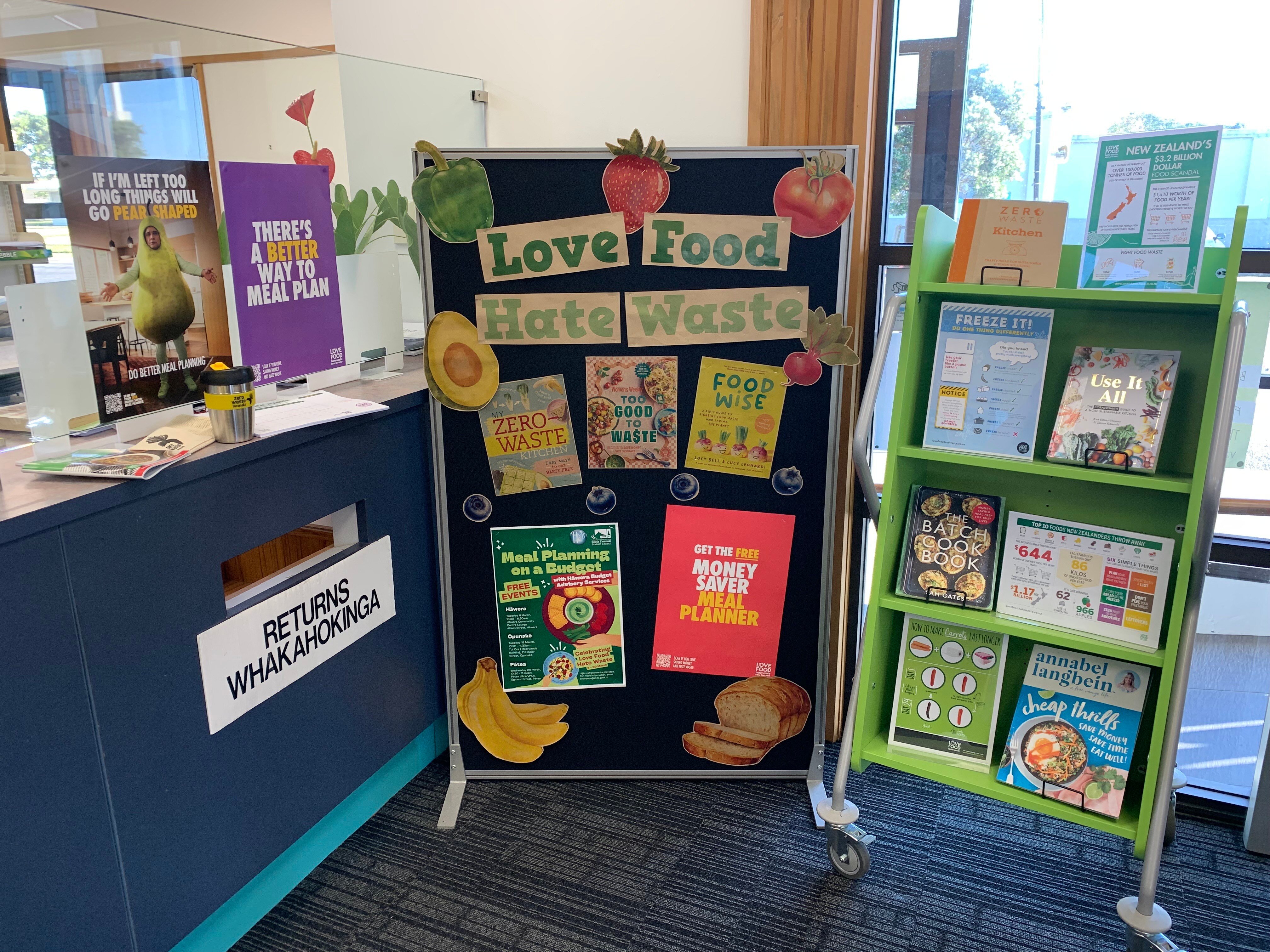 Love Food Hate Waste Display - Manaia LibraryPlus 2025