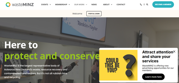Website pop up
